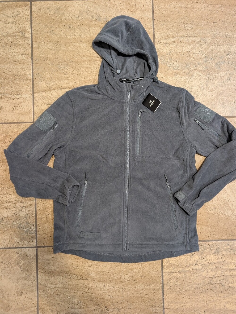 Baerskin Tactical Fleece Hoodie 3.0 Men's L Grey Full Zip Hooded Jacket Nwt